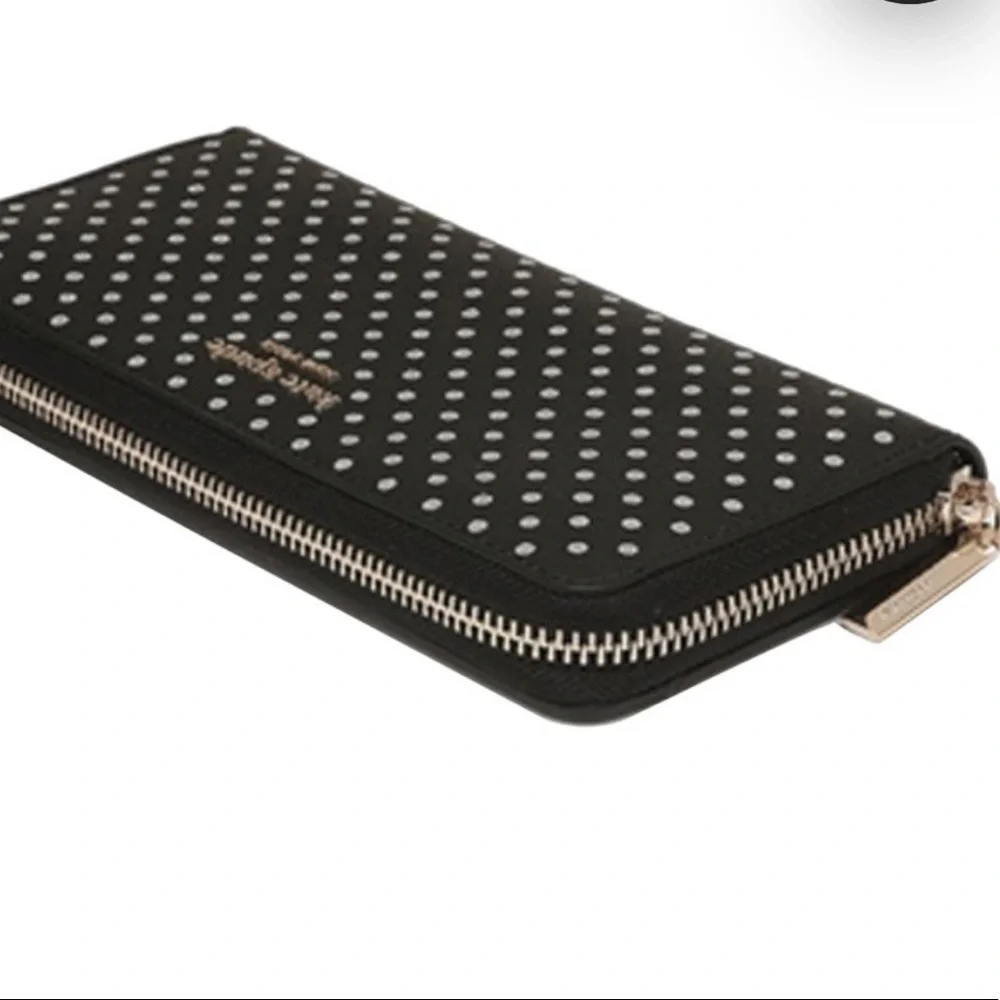 Kate Spade Spencer Metallic Dot Slim Continental Wallet in Black Multi k4546
